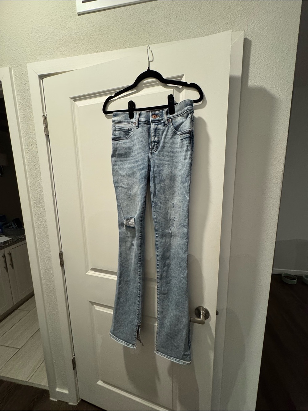 Express Light Blue Flare Jeans for Women